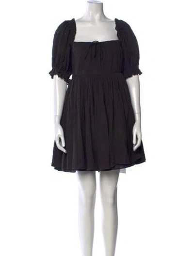 Pre-owned Selkie Lace Pattern Mini Dress In Black