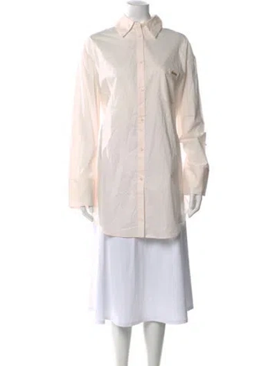Pre-owned Selkie Long Sleeve Button-up Top In Neutral