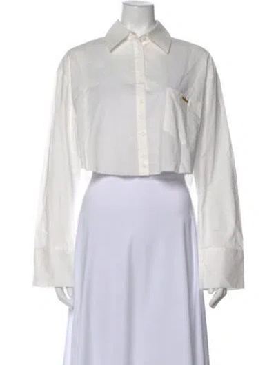 Pre-owned Selkie Long Sleeve Crop Top In White