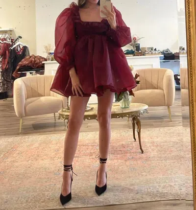 Selkie Mayfair Mini Dress In Bordeaux In Red