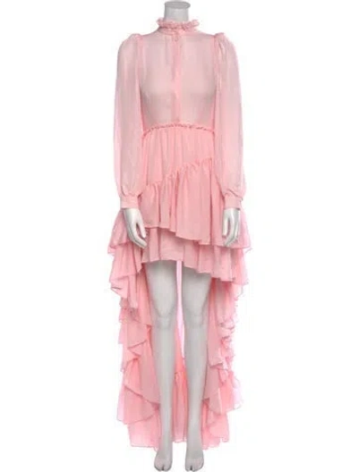 Pre-owned Selkie Mock Neck Long Dress In Pink