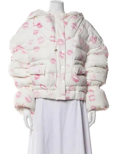 Pre-owned Selkie Nylon Printed Faux Fur Coat In Multi
