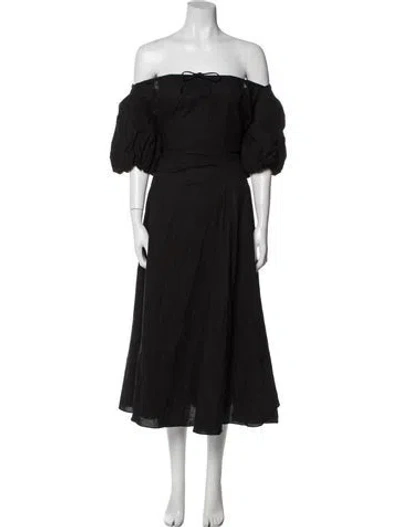 Pre-owned Selkie Off-the-shoulder Long Dress W/ Tags In Black