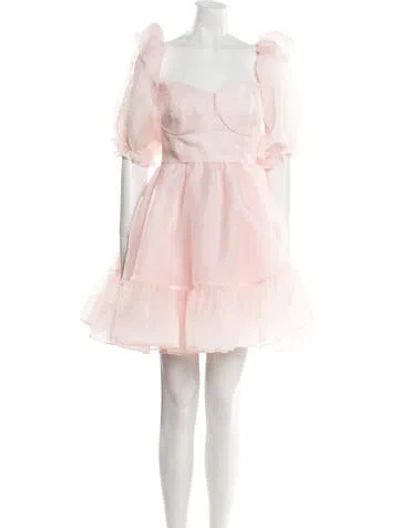 Pre-owned Selkie Off-the-shoulder Mini Dress In Pink