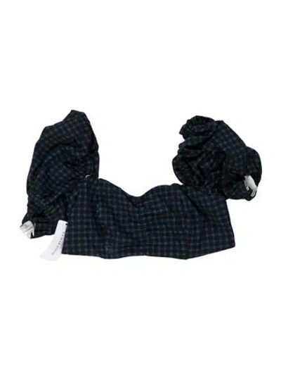 Pre-owned Selkie Plaid Print Top W/ Tags In Blue