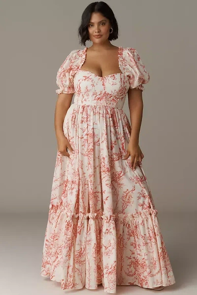 Selkie Plus Puff-sleeve Maxi Dress In Multi