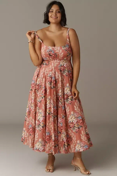 Selkie Plus Sleeveless Square-neck Midi Dress In Multi