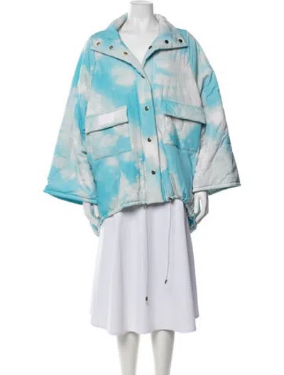 Pre-owned Selkie Printed Down Jacket In Blue