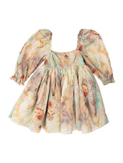 Pre-owned Selkie Printed Long Dress In Multicolor