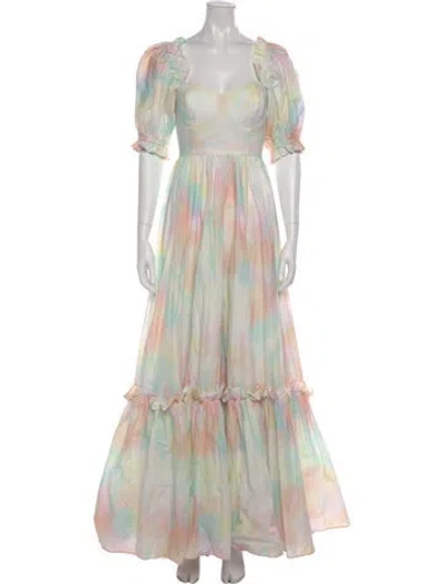 Pre-owned Selkie Printed Long Dress W/ Tags In Multi