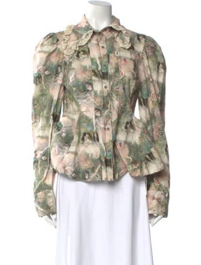 Pre-owned Selkie Printed Long Sleeve Blouse In Multi
