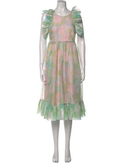 Pre-owned Selkie Printed Midi Length Dress In Multi