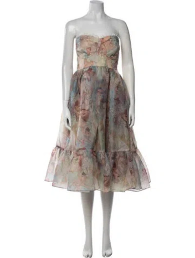 Pre-owned Selkie Printed Midi Length Dress In Multicolor