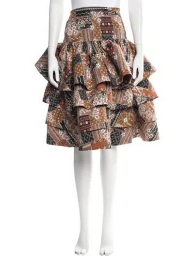 Pre-owned Selkie Printed Midi Length Skirt In Multi