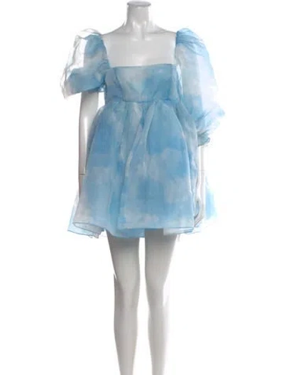 Pre-owned Selkie Printed Mini Dress In Blue