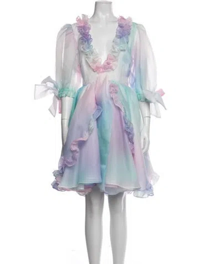 Pre-owned Selkie Printed Mini Dress In Purple