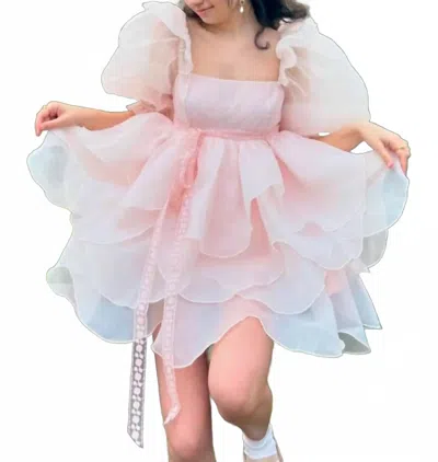 Selkie Rose Petal Puff Dress In Pink