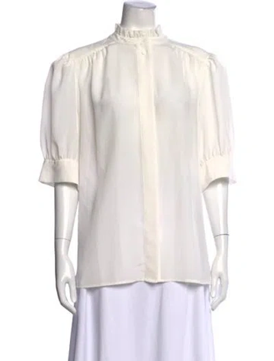 Pre-owned Selkie Short Sleeve Blouse In White