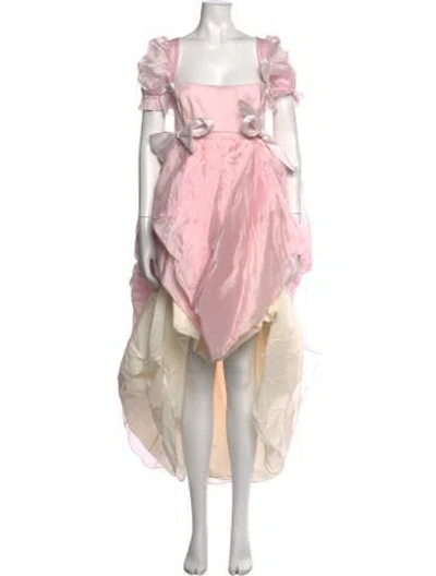 Pre-owned Selkie Silk Long Dress In Pink