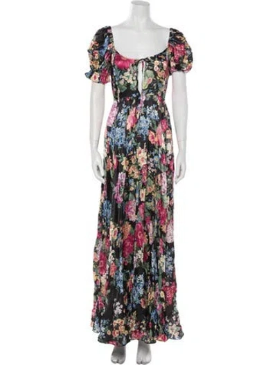 Pre-owned Selkie Silk Long Dress W/ Tags In Black