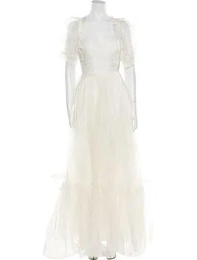 Pre-owned Selkie Silk Long Dress W/ Tags In Neutral