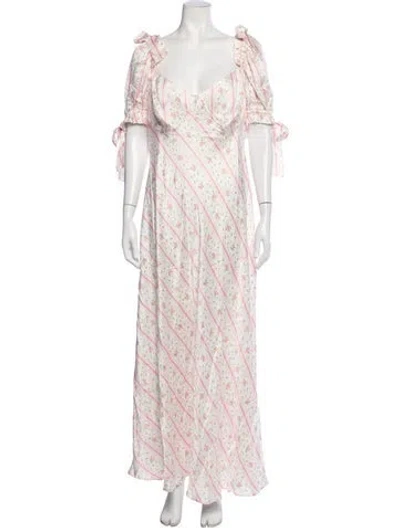 Pre-owned Selkie Silk Long Dress W/ Tags In Pink