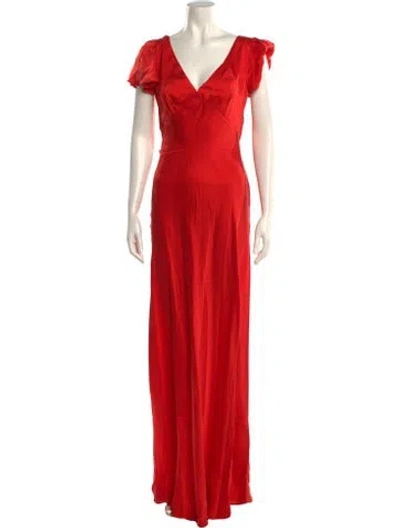 Pre-owned Selkie Silk Long Dress W/ Tags In Red