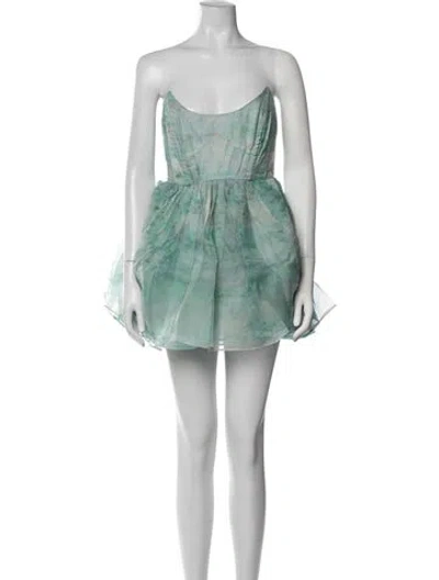 Pre-owned Selkie Silk Mini Dress In Green