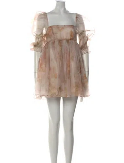 Pre-owned Selkie Silk Mini Dress In Neutral