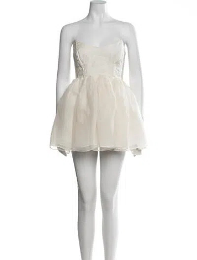 Pre-owned Selkie Silk Mini Dress In Neutrals