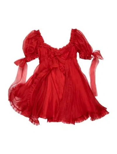 Pre-owned Selkie Silk Mini Dress In Orange
