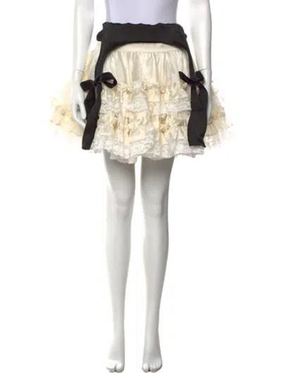 Pre-owned Selkie Silk Mini Skirt In Neutrals