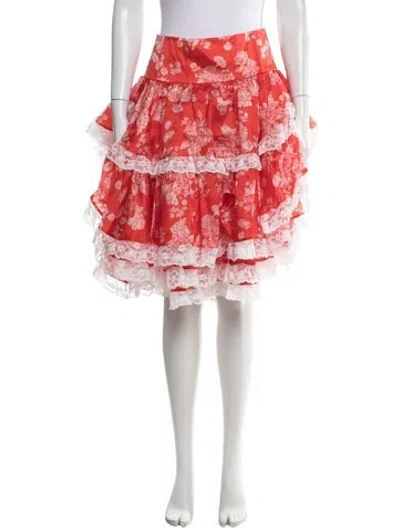 Pre-owned Selkie Silk Mini Skirt W/ Tags In Red