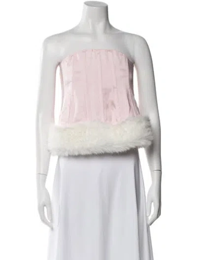 Pre-owned Selkie Silk Strapless Top In Pink