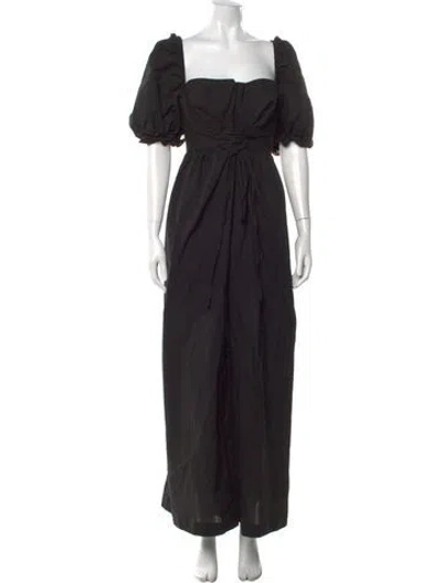 Pre-owned Selkie Square Neckline Jumpsuit In Black