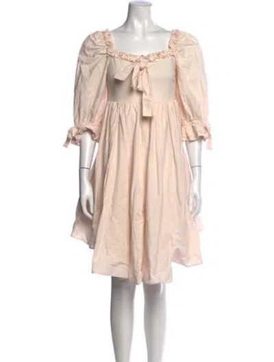 Pre-owned Selkie Square Neckline Knee-length Dress In Pink