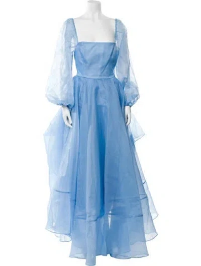 Pre-owned Selkie Square Neckline Long Dress In Blue
