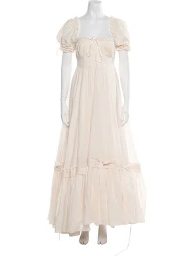 Pre-owned Selkie Square Neckline Long Dress In Neutrals