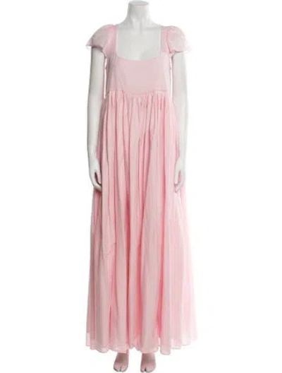 Pre-owned Selkie Square Neckline Long Dress In Pink