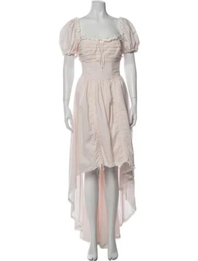 Pre-owned Selkie Square Neckline Long Dress In Pink