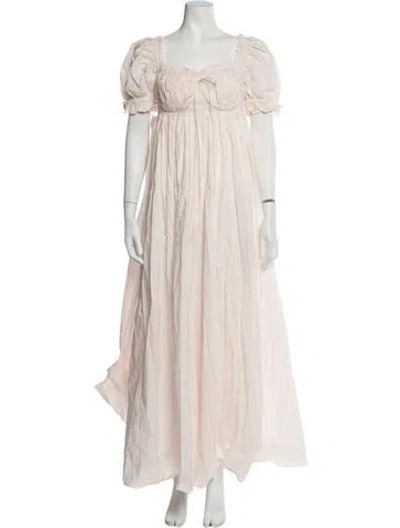 Pre-owned Selkie Square Neckline Long Dress W/ Tags In Pink