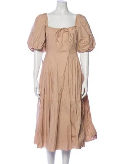 Pre-owned Selkie Square Neckline Midi Length Dress W/ Tags In Neutral