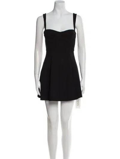 Pre-owned Selkie Square Neckline Mini Dress In Black