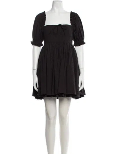 Pre-owned Selkie Square Neckline Mini Dress In Black