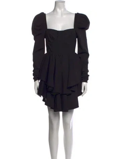 Pre-owned Selkie Square Neckline Mini Dress In Black