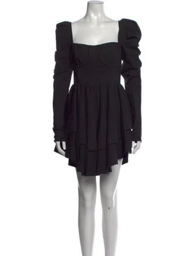 Pre-owned Selkie Square Neckline Mini Dress In Black