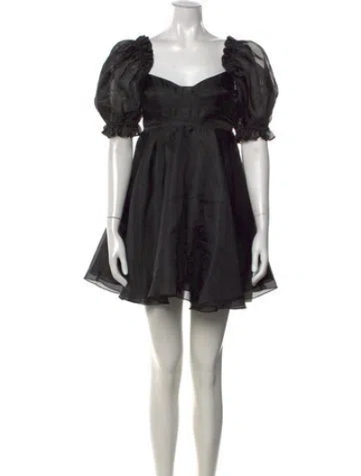 Pre-owned Selkie Square Neckline Mini Dress In Black