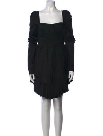 Pre-owned Selkie Square Neckline Mini Dress In Black