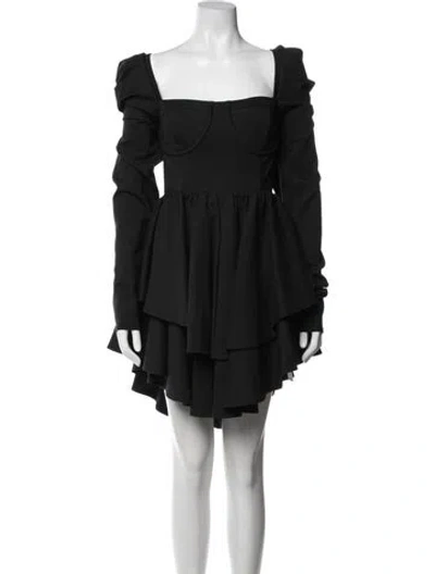 Pre-owned Selkie Square Neckline Mini Dress In Black