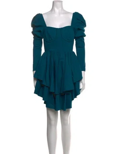 Pre-owned Selkie Square Neckline Mini Dress In Blue